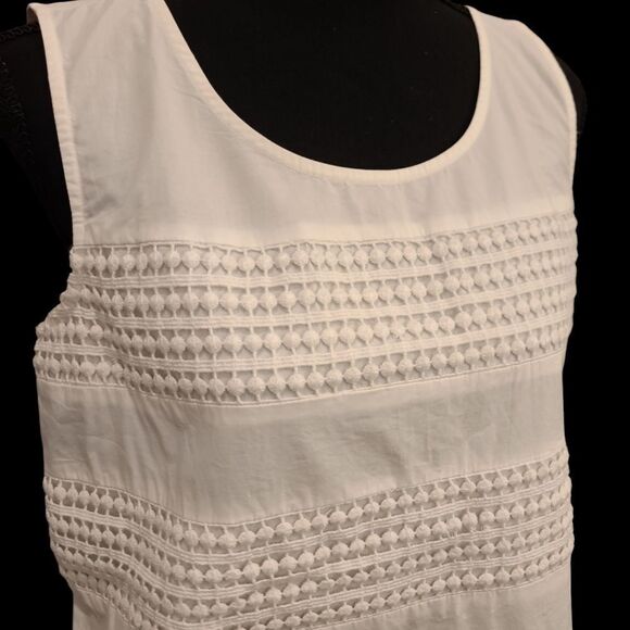 Tommy Hilfiger sz M 100% cotton tunic top with crocheted front - Picture 2 of 12